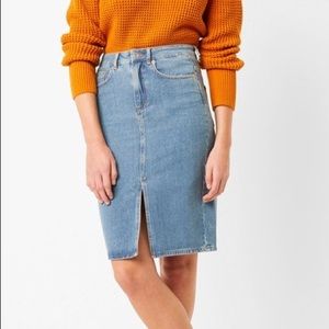 French Connection Midi Jean Skirt